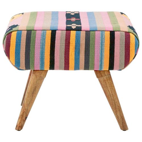 Cefena Multicolour Fabric Footstool