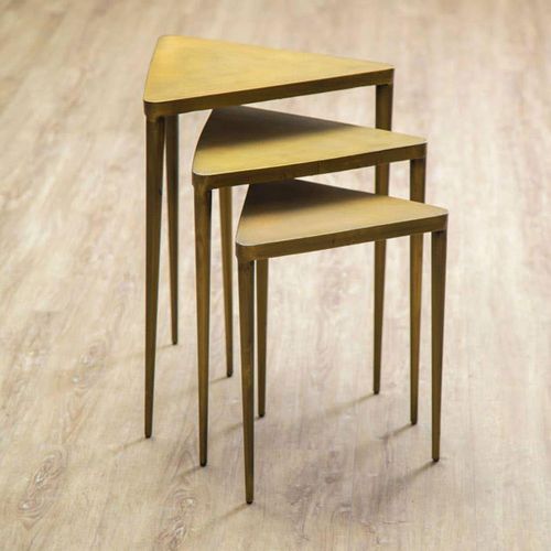 Compo Gold Triangular Nest of 3 Tables
