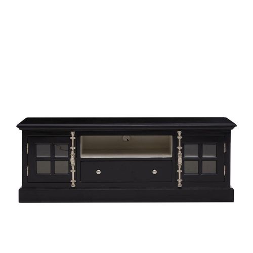 Covent Black Mahogany Wood Storage TV Unit