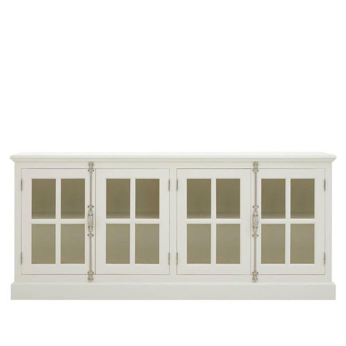 Covent White Mahogany Wood 4 Door Extra Large Sideboard - 190cm