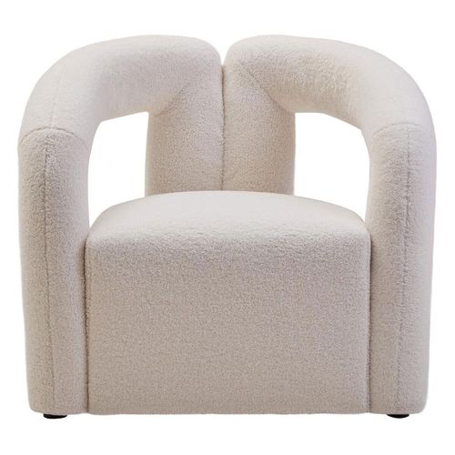 Davina Ivory Boucle Fabric Statement Chair
