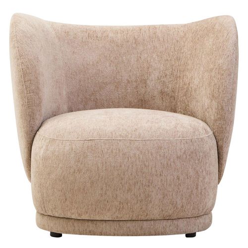 Delray Deep Stone Chenille Fabric Curved Chair