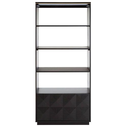 Diamond Black Oak 1 Drawer Bookcase