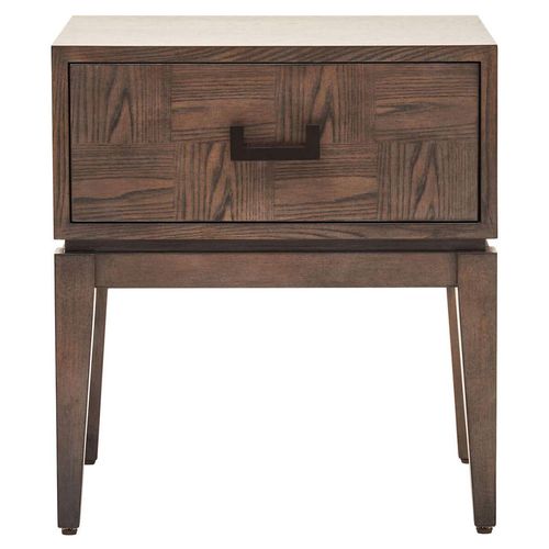 Dimaro Elm Wood 1 Drawer Bedside Table