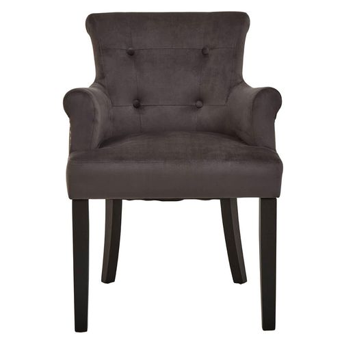 Doucet Grey Velvet Fabric Chair with Ring Back