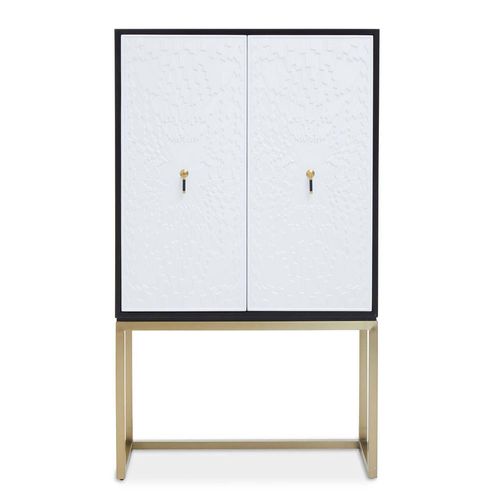 Dumas Black and White 2 Door Hall Cabinet