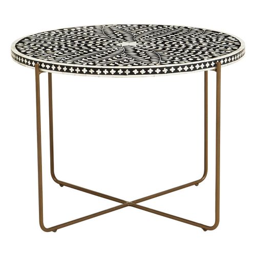 Fusion Black Bone Inlay Round Coffee Table