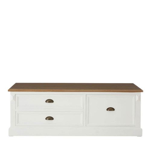 Hardwick White Wood 3 Drawer Low Coffee Table