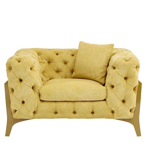 Esme Pistachio Green Fabric Tufted Armchair