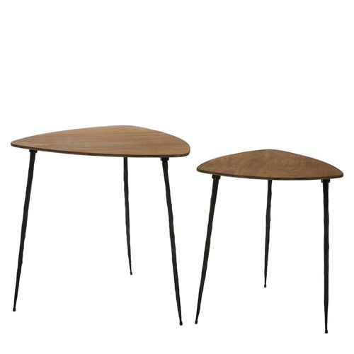 Gamelan Oak Triangular Nest of 2 Tables