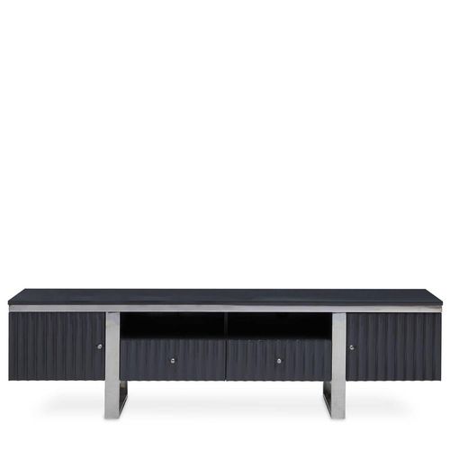 Genoa Fluted Grey High Gloss Storage TV Unit
