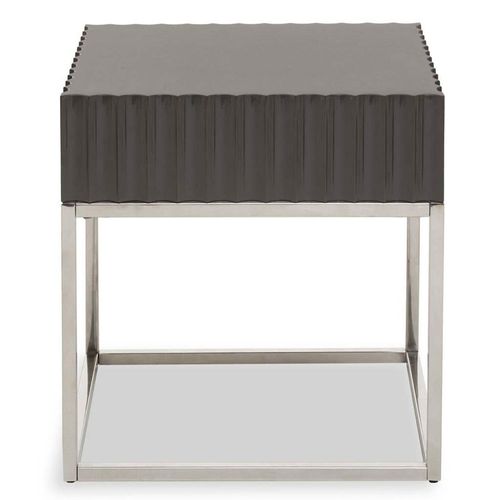 Genoa Grey High Gloss Square Side Table