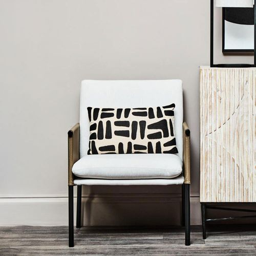 Gilden White Fabric Dining Armchair