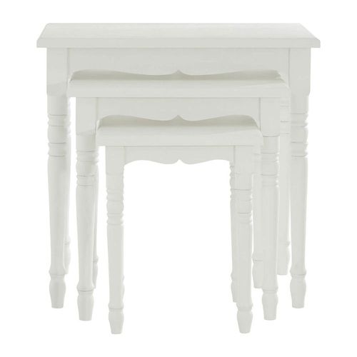 Hendra White Wood Nest of 3 Tables