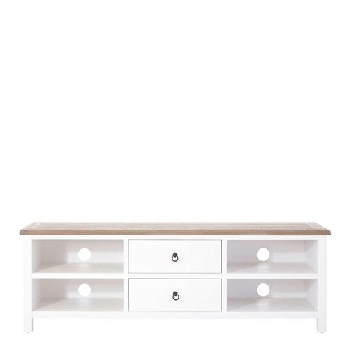 Hampstead White and Oak 2 Drawer TV Unit