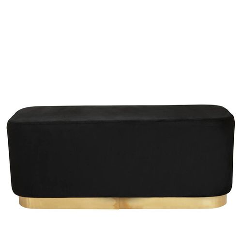 Hartford Black Velvet Fabric Bench