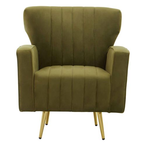 Hayley Green Velvet Fabric Armchair