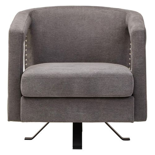 Hestia Ash Velvet Fabric Swivel Armchair