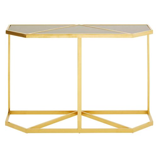 Horizon Black Glass and Gold Metal Console Table