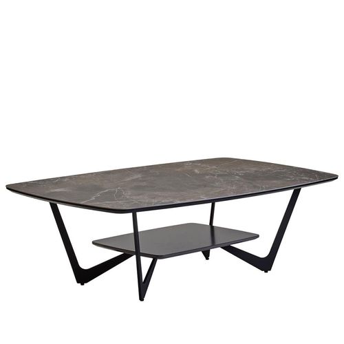 Imperia Grey Ceramic Coffee Table with Shelf