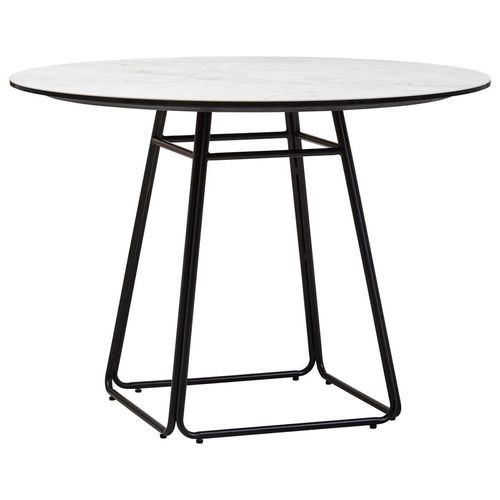 Imperia White Ceramic 2 Seater Round Dining Table - 100cm