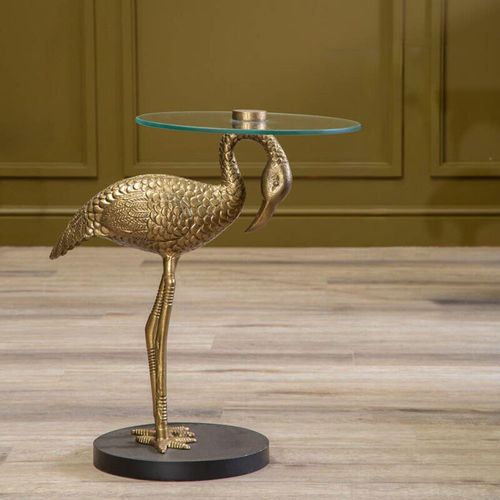 Inventivo Clear Glass Pelican Side Table
