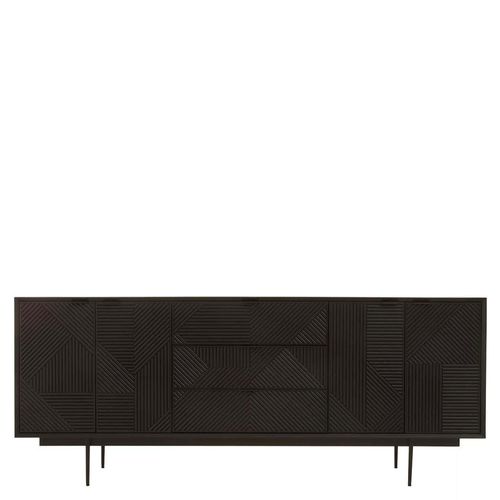 Jakara Black Wood 4 Door Extra Large Sideboard - 200cm