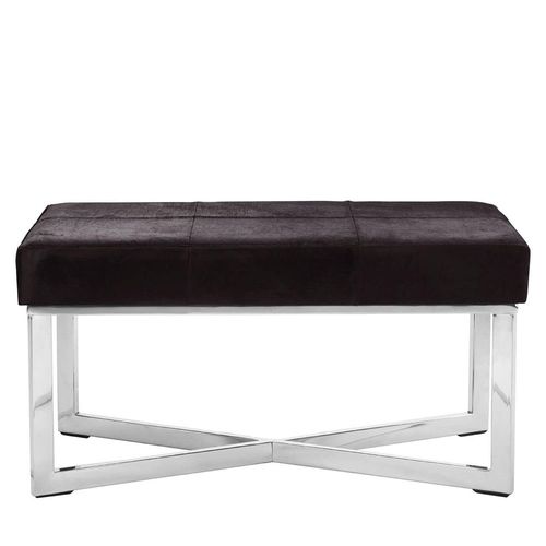 Kensington Townhouse Black Leather Bench