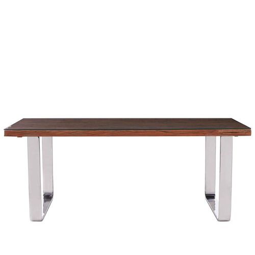 Kerala Clear Glass and Silver Metal  8 Seater Dining Table - 200cm