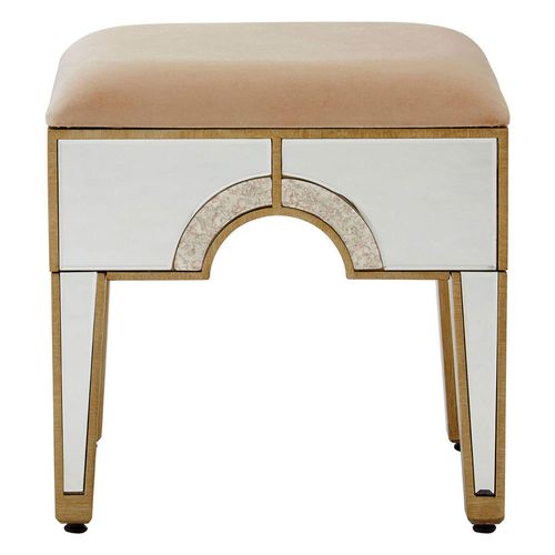 Knightsbridge Mirrored Gold Trim Stool