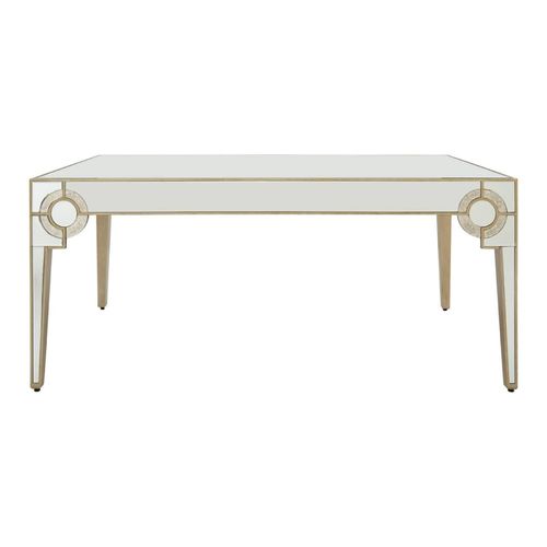 Knightsbridge Mirrored Gold Trim 6 Seater Dining Table - 180cm