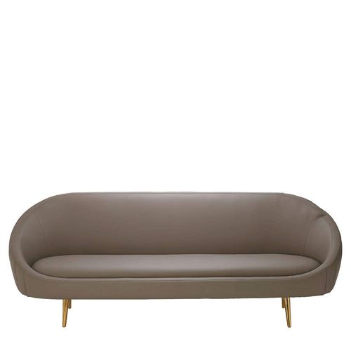 Lagero Brown Faux Leather 3 Seater Sofa