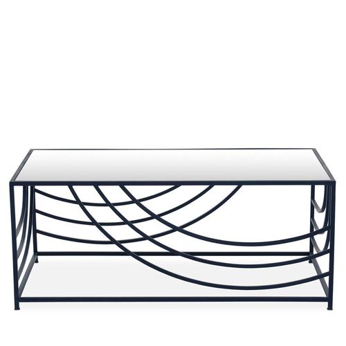 Logan Mirrored and Black Metal Coffee Table