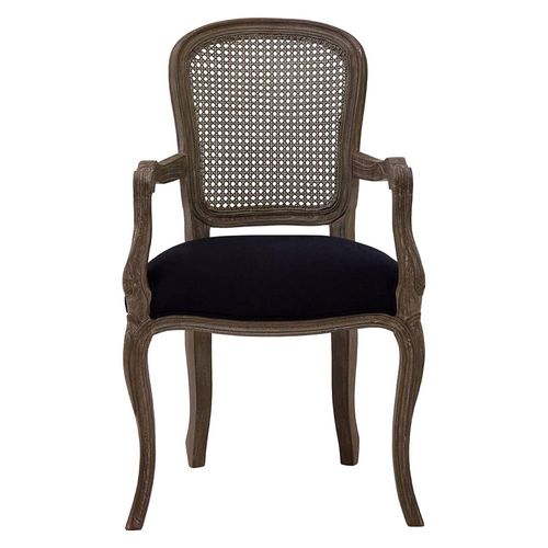 Loire Dark Grey and Black Fabric Armchair