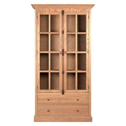 Lyon American Oak 2 Door Display Cabinet