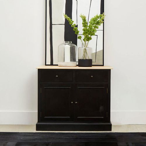Lyon Black Oak 2 Door Small Sideboard - 102cm