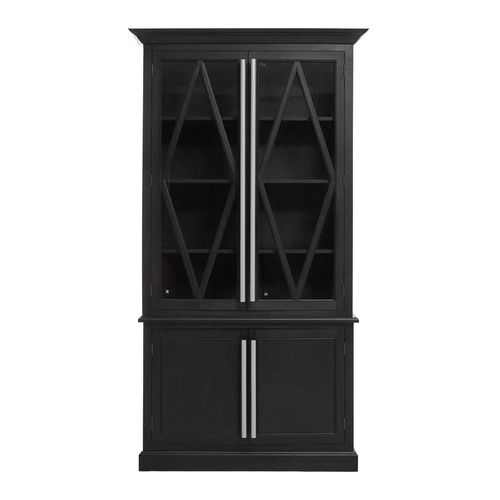 Lyon Black Oak 4 Door Display Cabinet