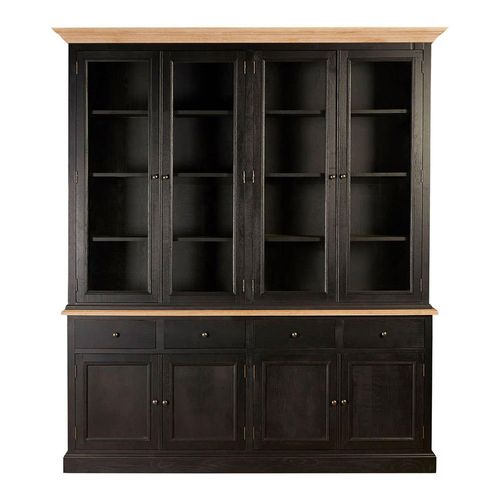 Lyon Black Oak 8 Door Large Display Cabinet