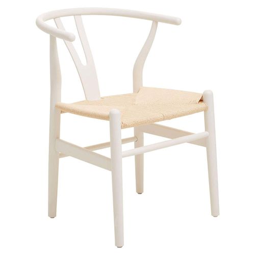 Lyon Wishbone Antique White Curved Back Chair