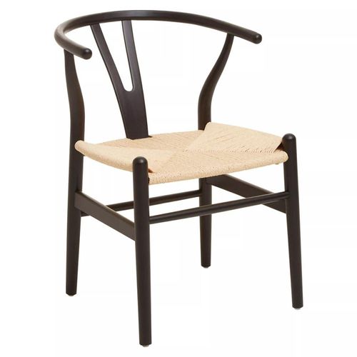 Lyon Wishbone Matte Black Curved Back Chair