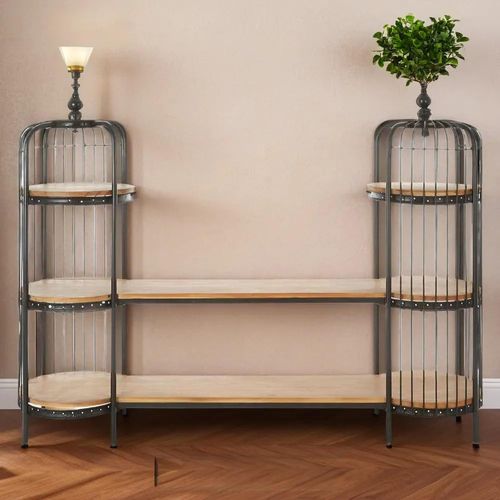 Mantis Black Birdcage Long Shelving Unit