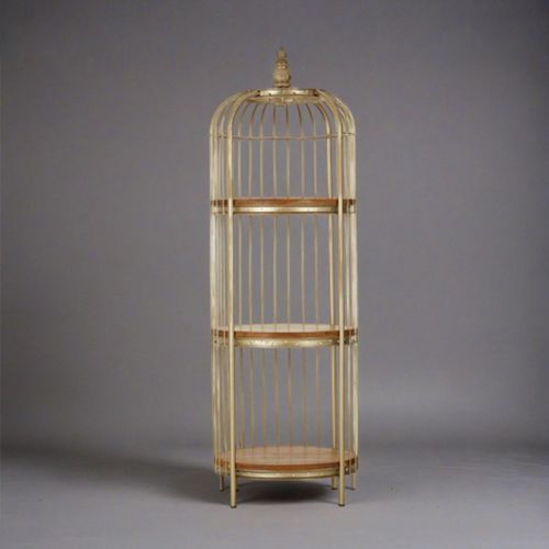 Mantis Champagne Gold Birdcage Medium Shelving Unit