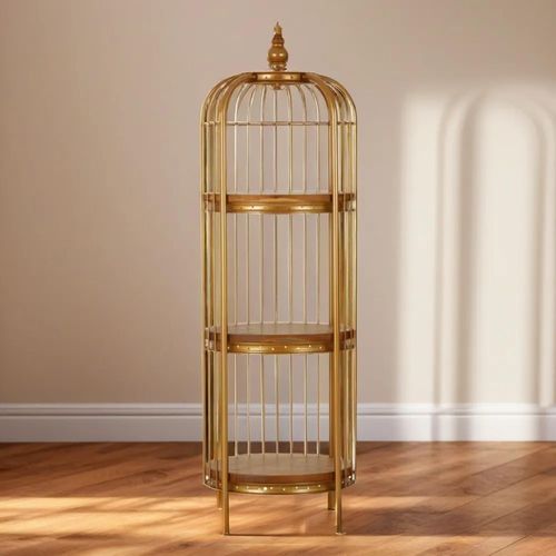 Mantis Gold Birdcage Small Shelving Unit