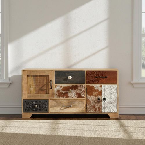 Marwar Mango Wood 3 Door Small Low Sideboard - 120cm