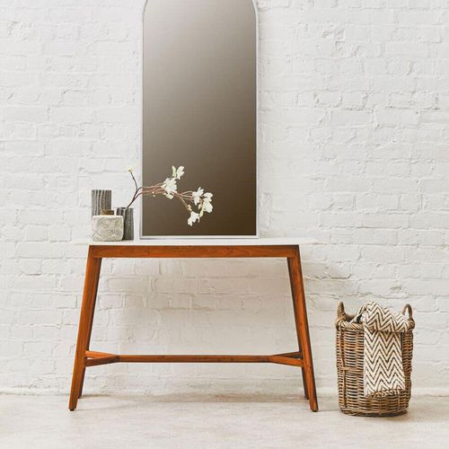 Myan White Marble Console Table