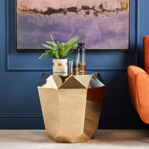 Allure Champagne Gold Diamond Cut End Table