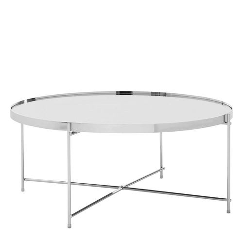 Allure Clear Mirrored Round Extra Large Side Table Legs