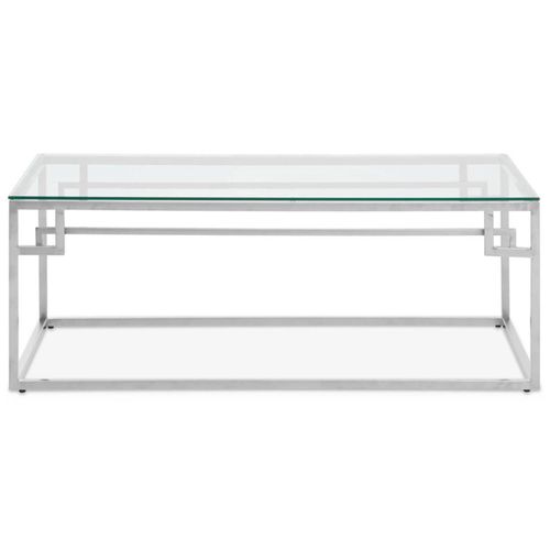 Allure Glass Coffee Table with Silver Base