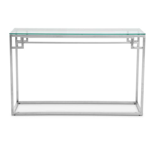 Allure Glass Console Table with Silver Base