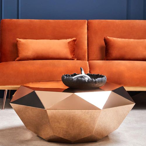 Allure Rose Gold Diamond Cut Coffee Table